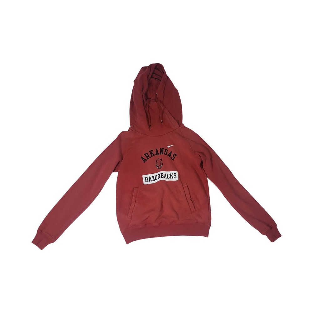 Nike Arkansas Razorbacks Hoodie Red Pullover High Neck Graphic Sweatshirt Small